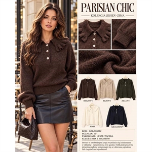 Sweter damski z dekoltem w serek
