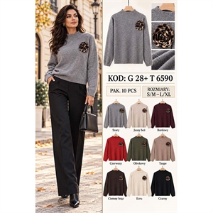 Sweter damski z golfem  S/M-L/XL