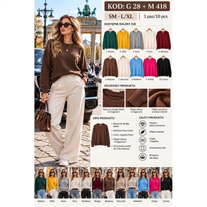 Sweter damski okrągły  S/M-L/XL