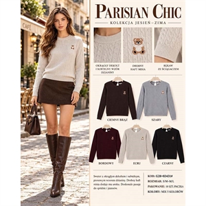 Sweter damski okrągły  S/M-M/L