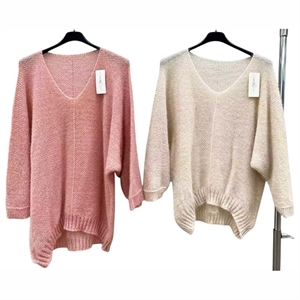 Sweter damski z dekoltem w serek