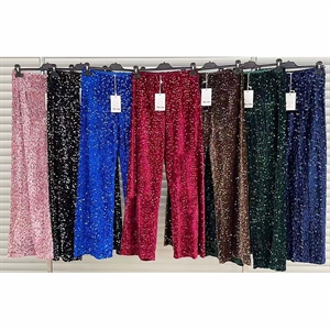 Spodnie szerokie nogawki z cekinami produkt Włoski