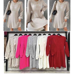 Okrągła sukienka sweterkowa damska