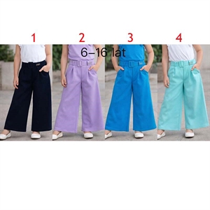 Spodnie dziewczęce z szerokimi nogawkami (6-16) - Produkt Włoski