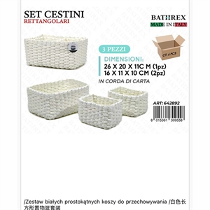 Zestaw prostokątnych koszyków