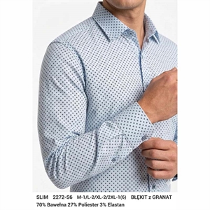 Koszula męska slim z długim rękawem M-2XL