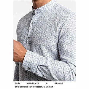 Koszula męska wizytowa we wzorek na stójce produkt Turecki  S-3XL