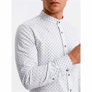 Koszula męska wizytowa we wzorek na stójce produkt Turecki  S-3XL