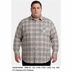 Koszula męska w kratkę krój regular produkt Turecki Big Size  3XL-6XL