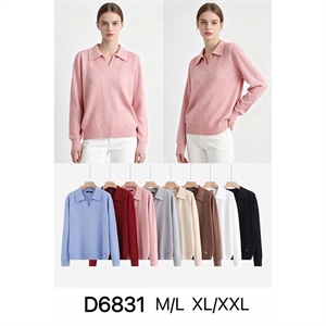 Sweter damski z dekoltem w serek  M/L-XL/2XL