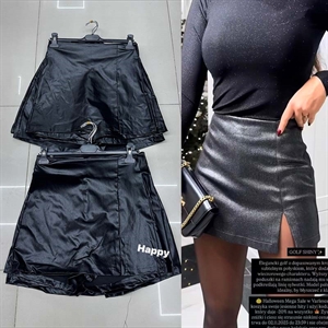 Szorty ze sztucznej skóry imitujące spódnicę produkt Włoski  S-XL