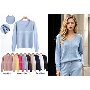 Sweter damski z dekoltem w serek  S/M-L/XL