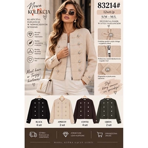 Sweter damski rozpinany na zamek  S/M-M/L
