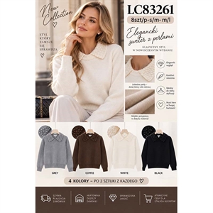 Sweter damski z kołnierzykiem  S/M-M/L