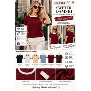 Sweter damski z krótkim rękawem