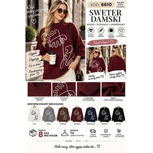 Sweter damski okrągły