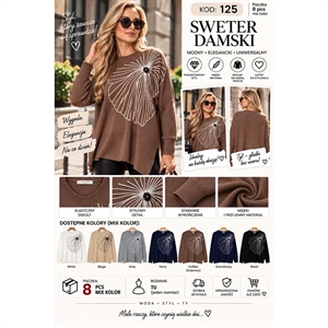Sweter damski okrągły