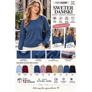 Sweter damski okrągły  M/L-XL/2XL