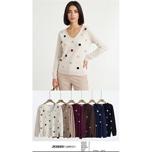 Sweter damski z dekoltem w serek