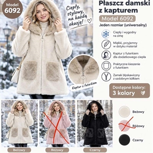 Płaszcz damski z kapturem