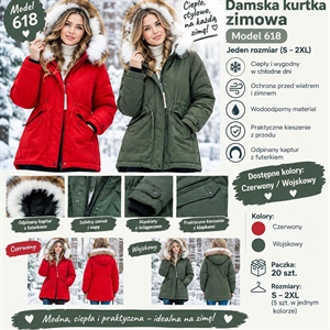 Kurtka zimowa damska  S-2XL