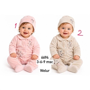 Komplet welurowy niemowlęcy produkt Turecki  3-9M