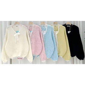 Sweter damski z dekoltem w serek