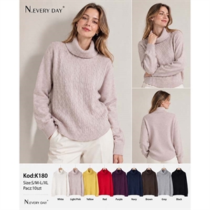 Sweter damski z golfem  S/M-L/XL