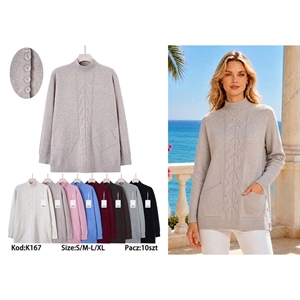 Sweter damski z półgolfem  S/M-L/XL