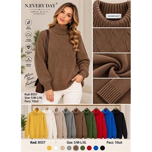 Sweter damski z golfem  S/M-L/XL