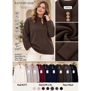 Sweter damski z półgolfem  S/M-L/XL