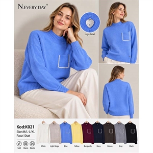 Sweter damski z półgolfem  M/L-L/XL