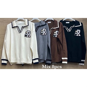 Sweter damski z dekoltem w serek