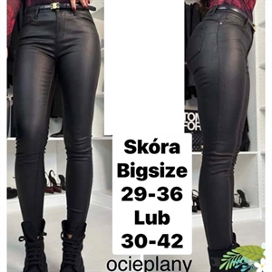 Ocieplane spodnie ze sztucznej skóry Big Size  29-36 lub 30-42
