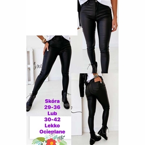 Lekko ocieplane spodnie ze sztucznej skóry  29-36 lub 30-42