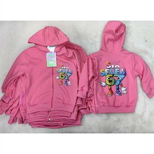 Bluza dziewczęca rozpinana na zamek z kapturem  104-146