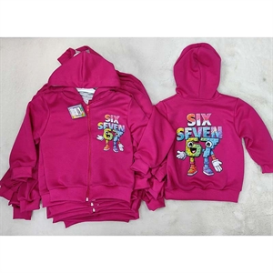 Bluza dziewczęca rozpinana na zamek z kapturem  104-146