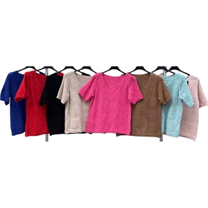 Sweter damski z krótkim rękawem