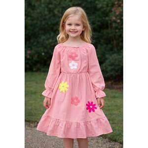 Sukienka dziewczęca z długim rękawem  4-14 lat