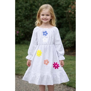 Sukienka dziewczęca z długim rękawem  4-14 lat