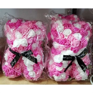 Prezent na walentynki - miś z różyczek