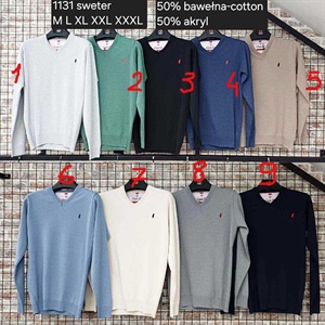 Sweter męski z dekoltem w serek produkt Turecki  M-3XL