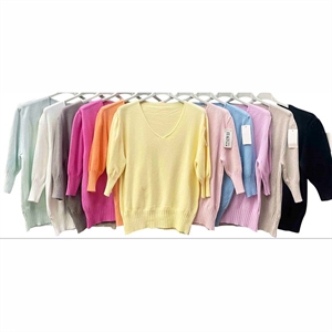 Sweter damski z dekoltem w serek