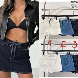 Szorty jeansowe imitujące spódnicę  S-L