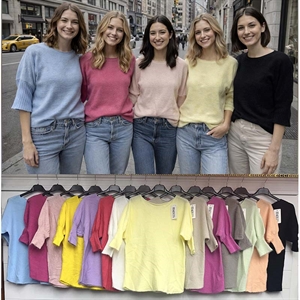 Sweter damski z krótkim rękawem