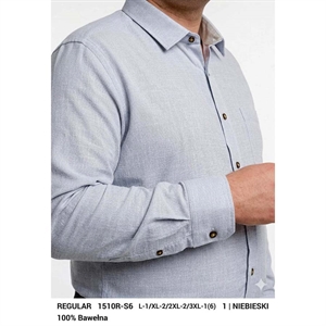 Koszula męska ala len na kołnierzyku krój regular fit produkt Turecki  L-3XL