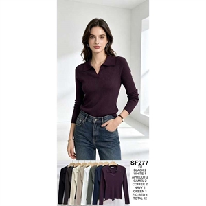 Sweter damski z dekoltem w serek