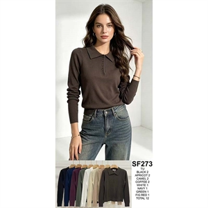 Sweter damski z dekoltem w serek