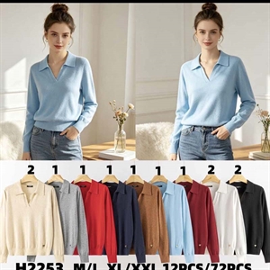 Sweter damski z kołnierzykiem  M/L-XL/2XL