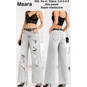 Jeansy szerokie nogawki Msara  XS-XL